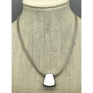 Sterling Silver 925 Italy Mesh 15” Chain & Abalone Pearl 925 Thailand Pendant